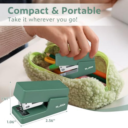 Minimalist NUSIGN Mini Stapler with 830 Staples, Small